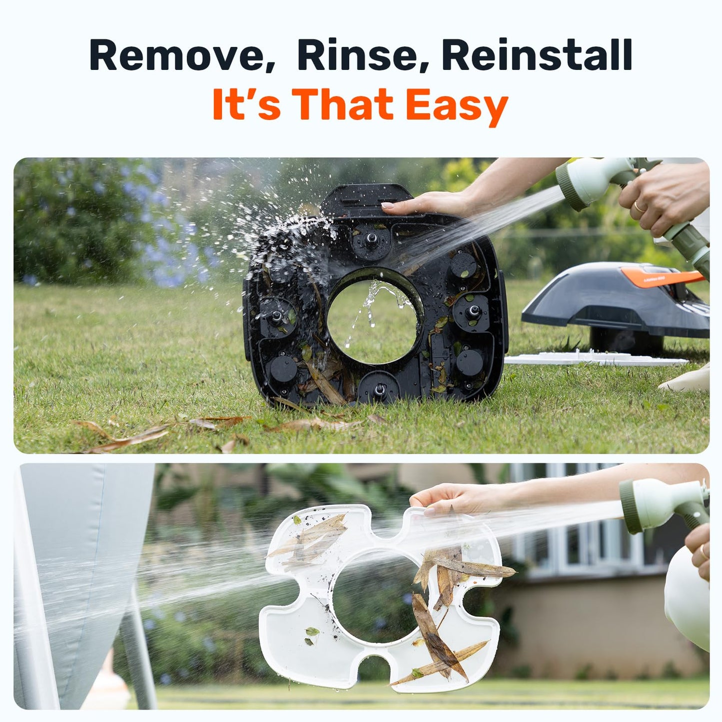 Gosvor Cordless Robotic Pool Cleaner, Lasts 90 Min, Automatic Vacuum for Above-Ground Pools up to 860 Sq.ft, Portable, Self-Parking, Orange