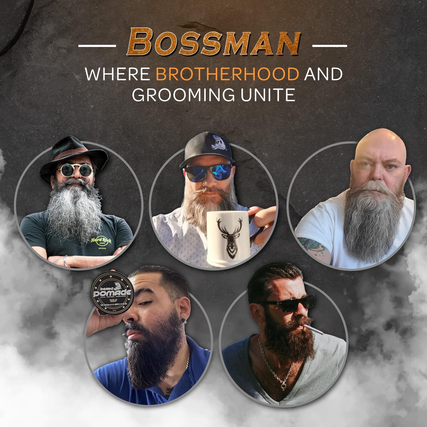 Bossman Hair & Beard Pomade for Men (Royal Oud Scent) – Medium Hold & Moisturizing for Hair, Beard & Mustache Styling – Made in USA