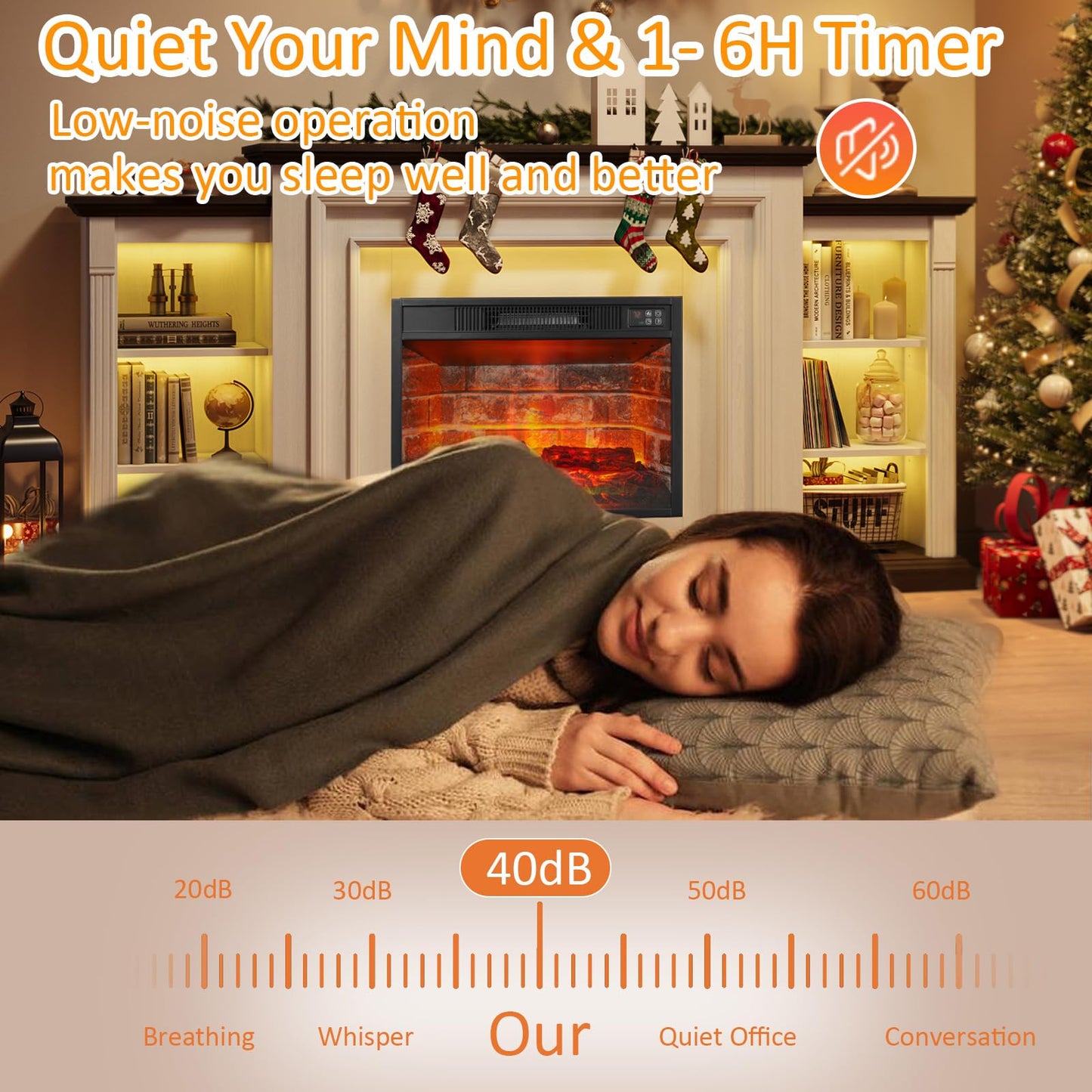 72" LED Electric Fireplace with Mantel, Fireplace TV Stand for 80 Inch TV, Entertainment Center with 23'' Red Brick Fireplace, Delicate Three-Dimensional Molding with Remote Control for Living Room