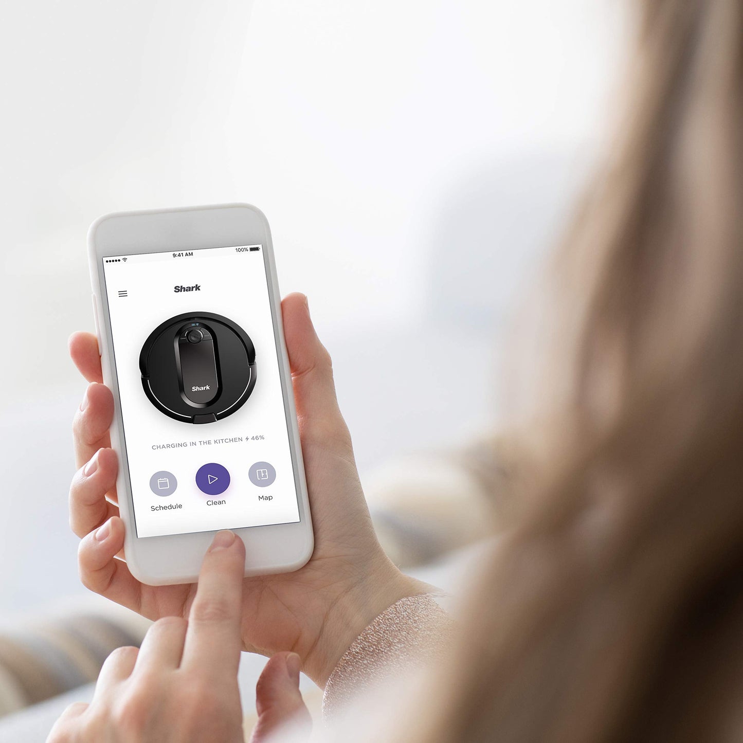 Shark IQ RV1001, Wi-Fi Connected, Home Mapping Robot Vacuum, Without Auto-Empty dock, Black