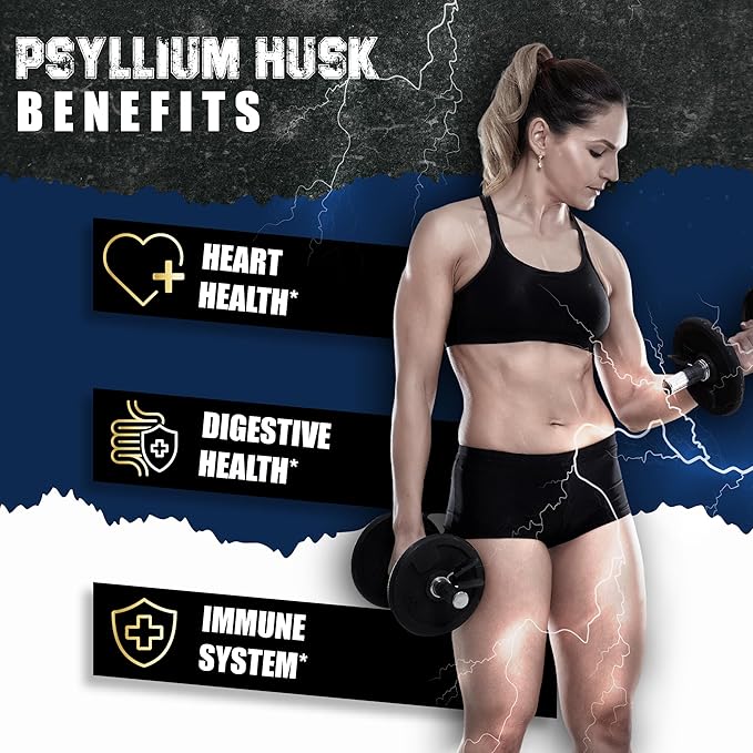 BMVINVOL Psyllium Husk Capsules Fiber Supplement with Fenugreek, Turmeric, Ginger, Black Pepper - Support Digestive System, Intestinal Health - 240 Count for 4 Month Supply