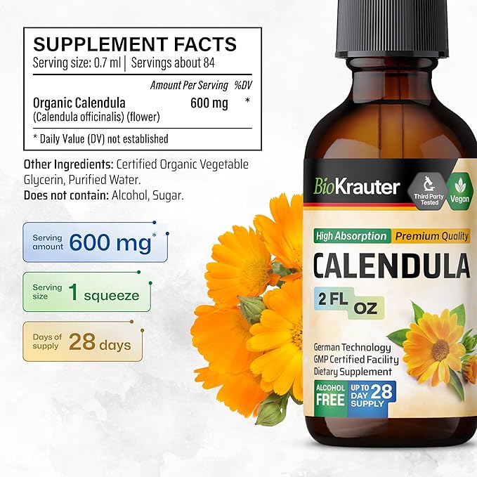 BIO KRAUTER Calendula Tincture 2 Fl. Oz. & St John's Wort Tincture 2 Fl. Oz.