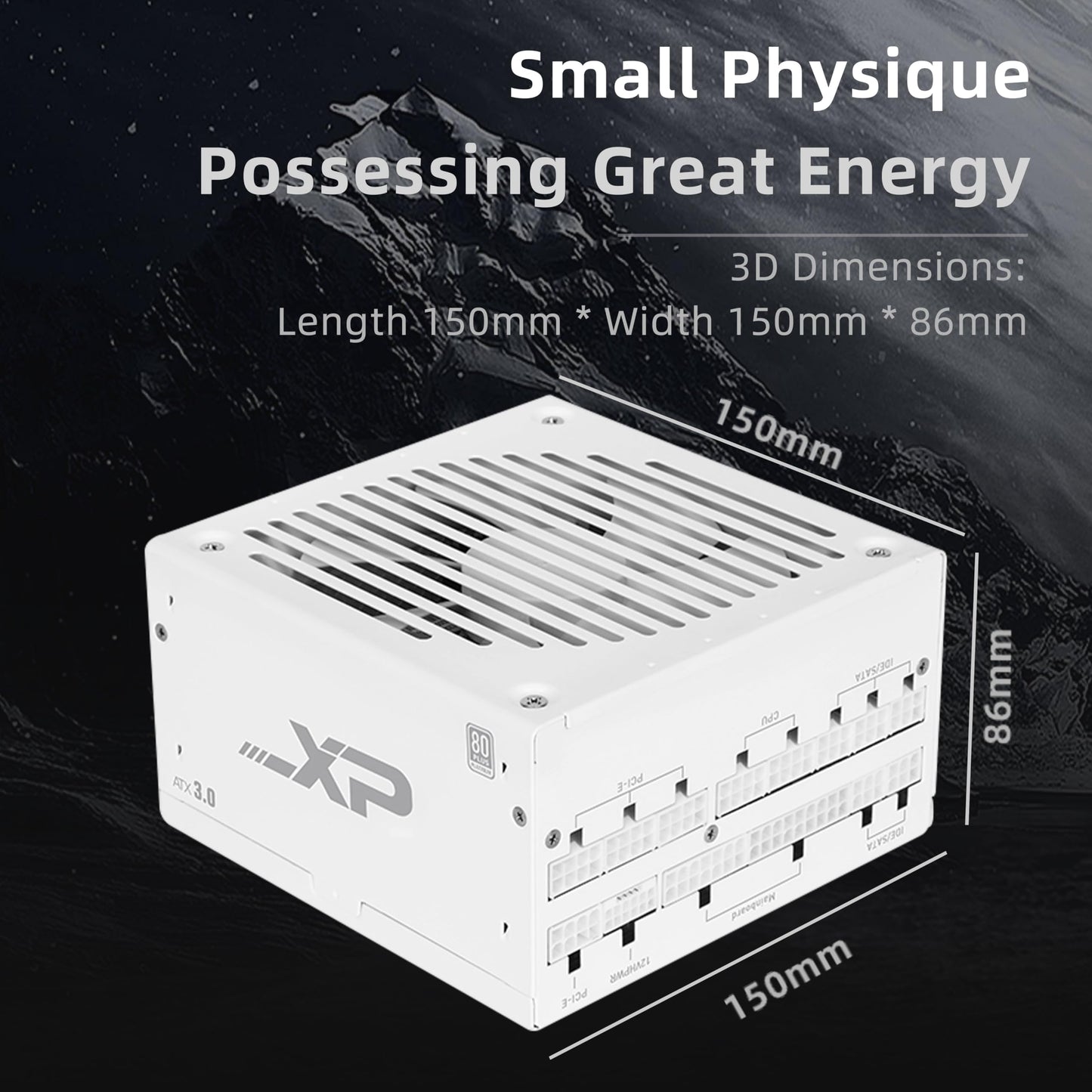 SAMA 1200w Power Supply,XP Series White PSU ATX 3.0 & PCIE 5.0 ECO Fanless 80Plus Platinum Certified Full Modular Support RTX 40 Series