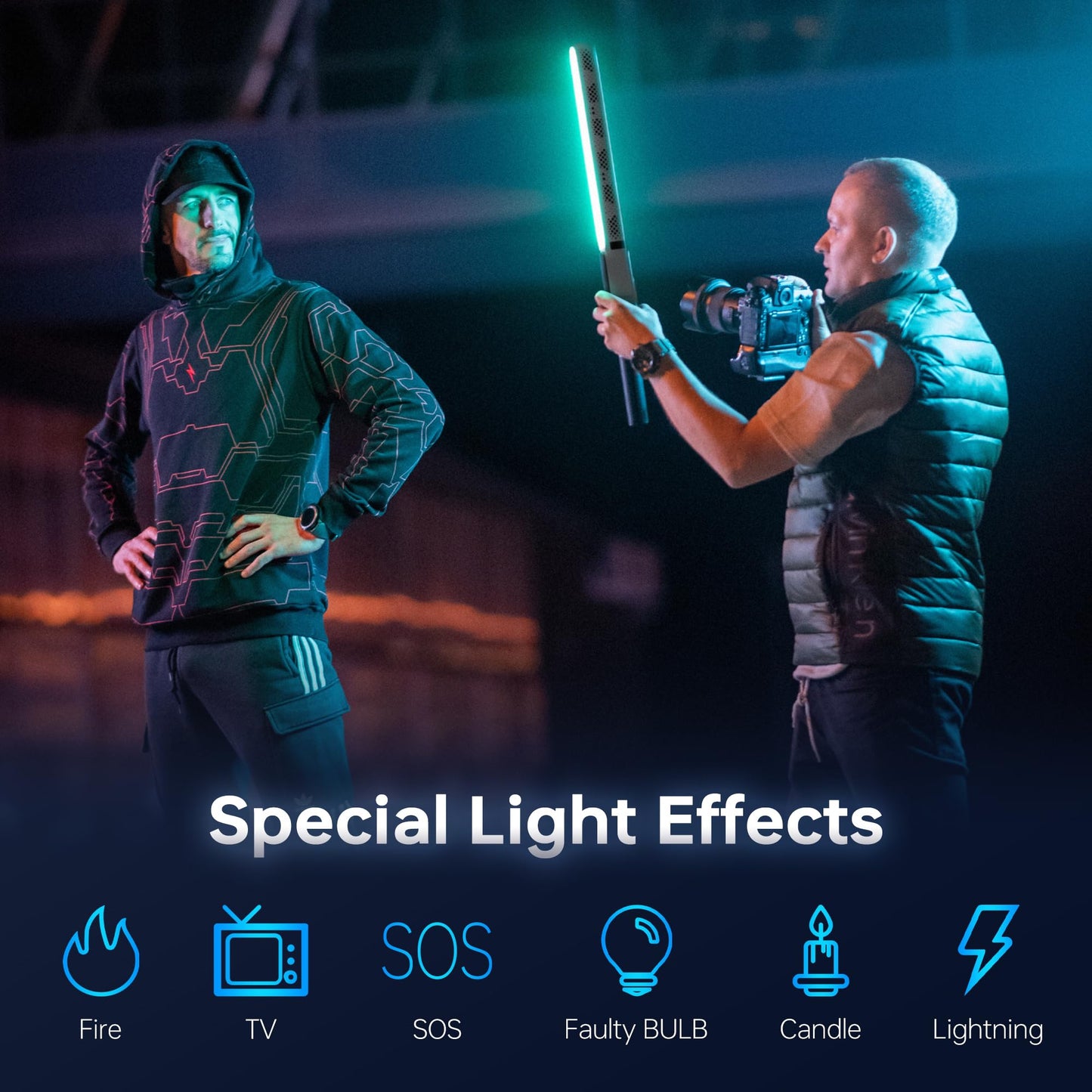 ZHIYUN CINEPEER CF100 100W RGB Light [Official] Stick Handheld LED Video Light Wand 2700K-6500K CRI 96+ TLCI 98+ Portable Fill Light with 6 Light Effect Continuous Output Photography Tube Combo