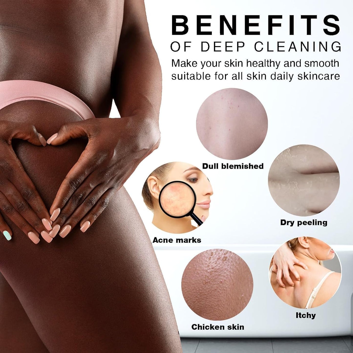 3-Piece African Exfoliating Shower Set | Bright Colors for Smooth Skin