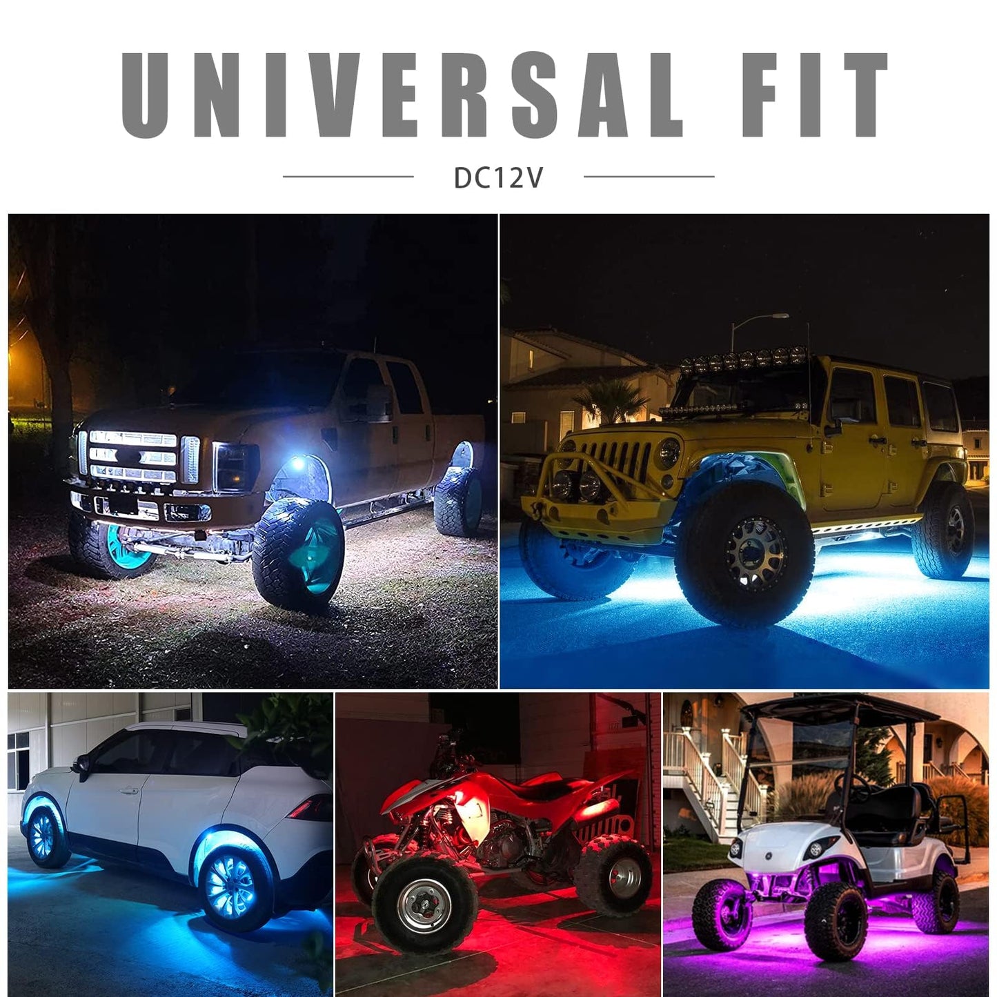 Honalia LED Rock Lights for Trucks 10 Pods, RGB Truck Rock Lights Kits with App Control for ATV UTV RZR