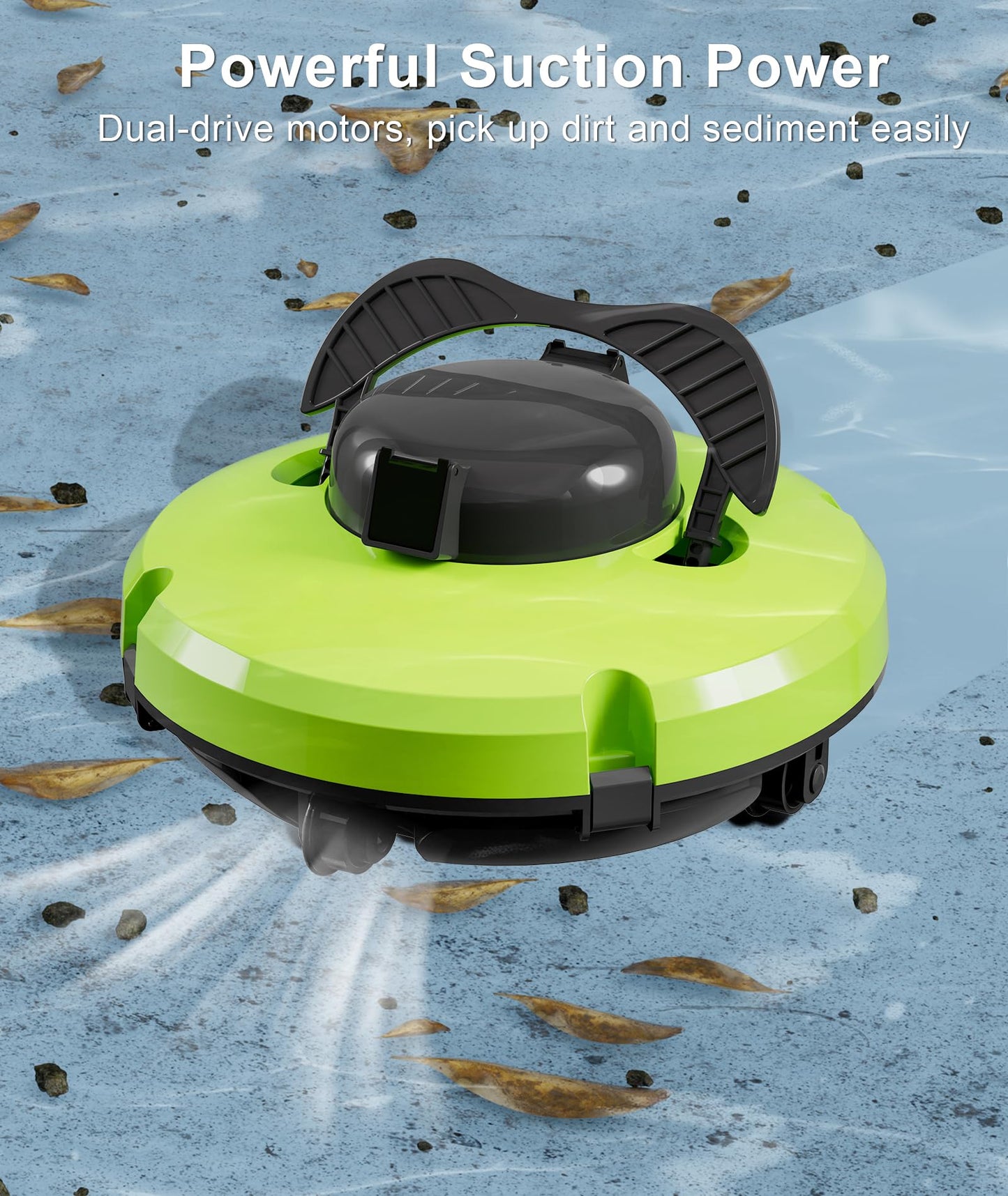 2025 Upgrade Robot Pool Vacuum for Above Ground Pool, Cordless Robotic Pool Cleaner Dual Motors, 120 Mins Runtime, Auto-Dock, Automatic Pool Vacuum Cleaner for In-Ground Flat Pools Up to 1000 Sq.Ft