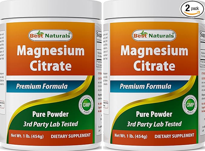 Best Naturals Magnesium Citrate Powder 1 Pound (1 LB (Pack of 2))