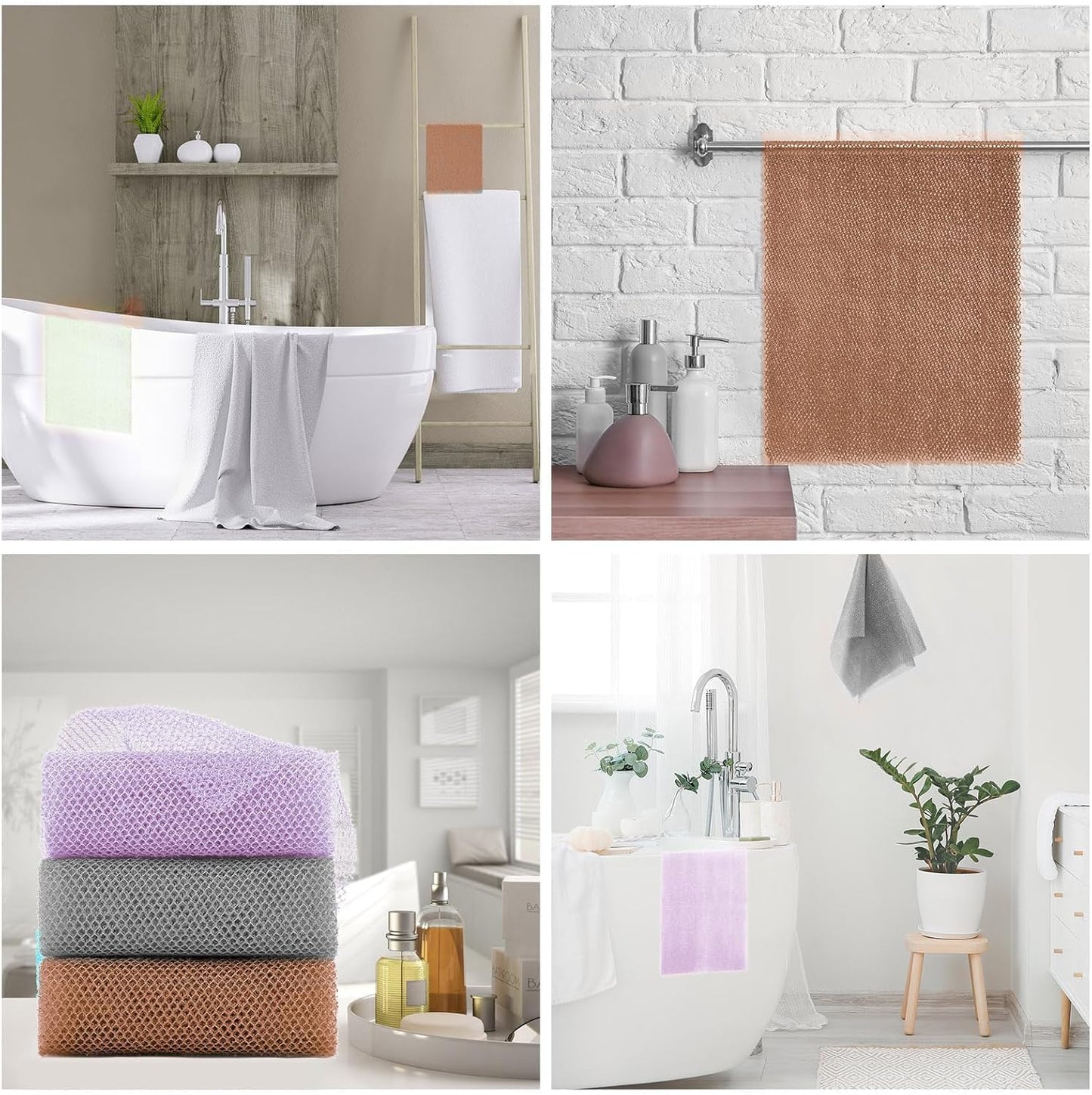 3-Piece African Exfoliating Net Bath Sponge Set | Skin Smoother | Daily Use