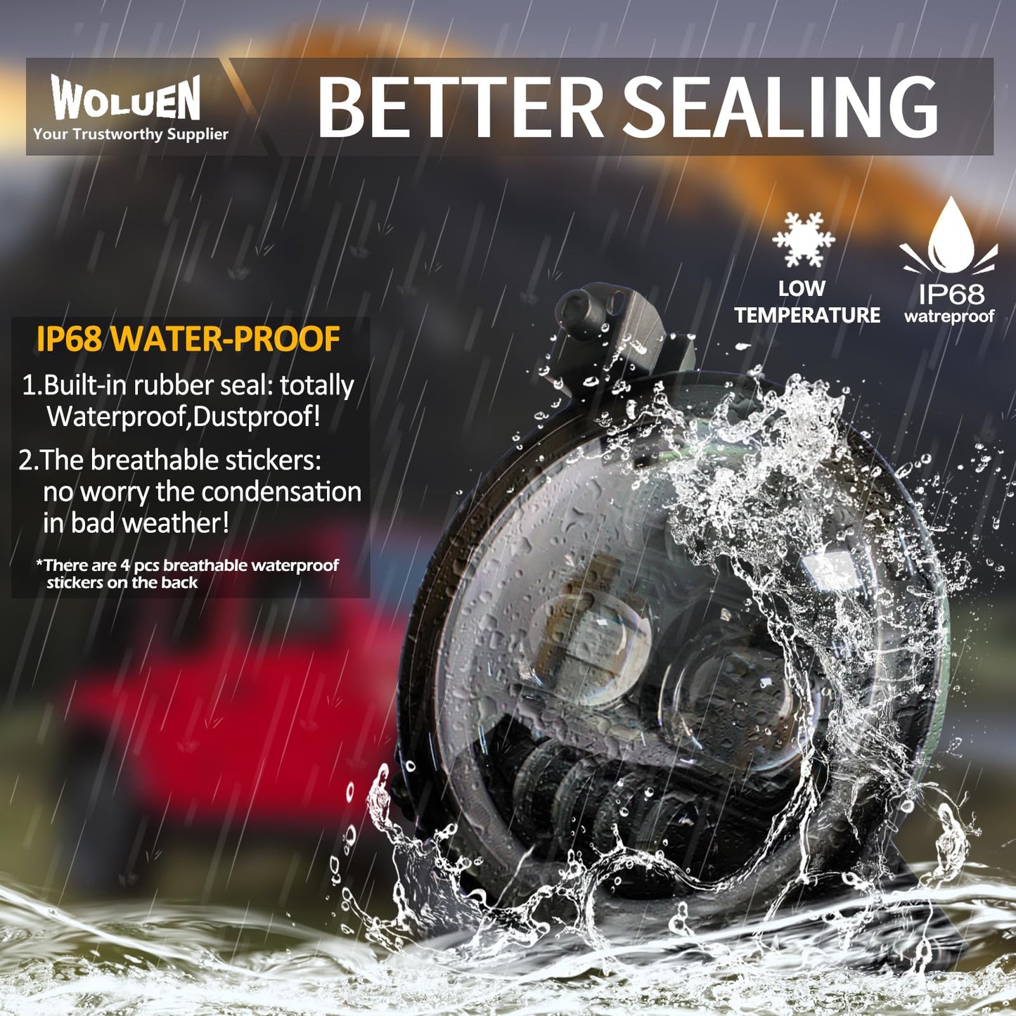 Woluen 9 Inch LED Headlights with Chasing RGB Halos - Fit for 2018+ Wrangler JL and 2020+ Gladiator JT Headlight Replacement with APP Controlled Chasing RGB Halos