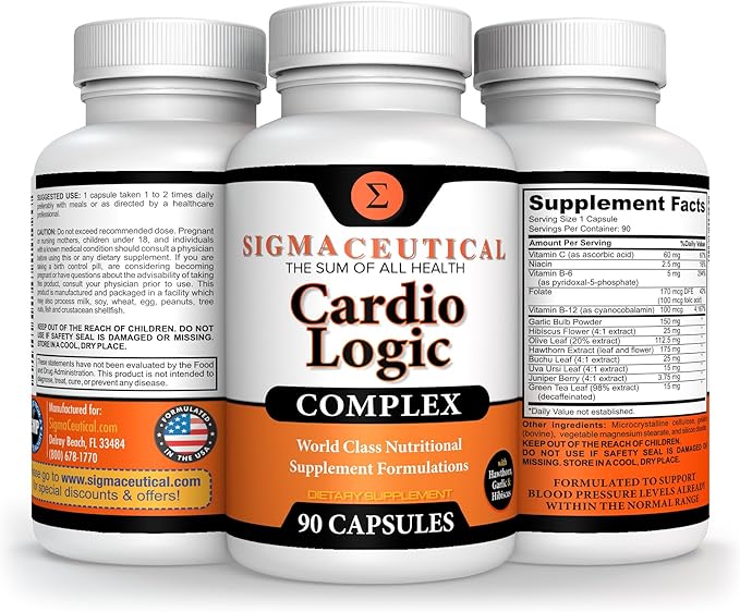 Hawthorn Extract Supplement, Olive Leaf Supplement, Garlic Extract Supplement & Hibiscus Supplement - 90 Capsules