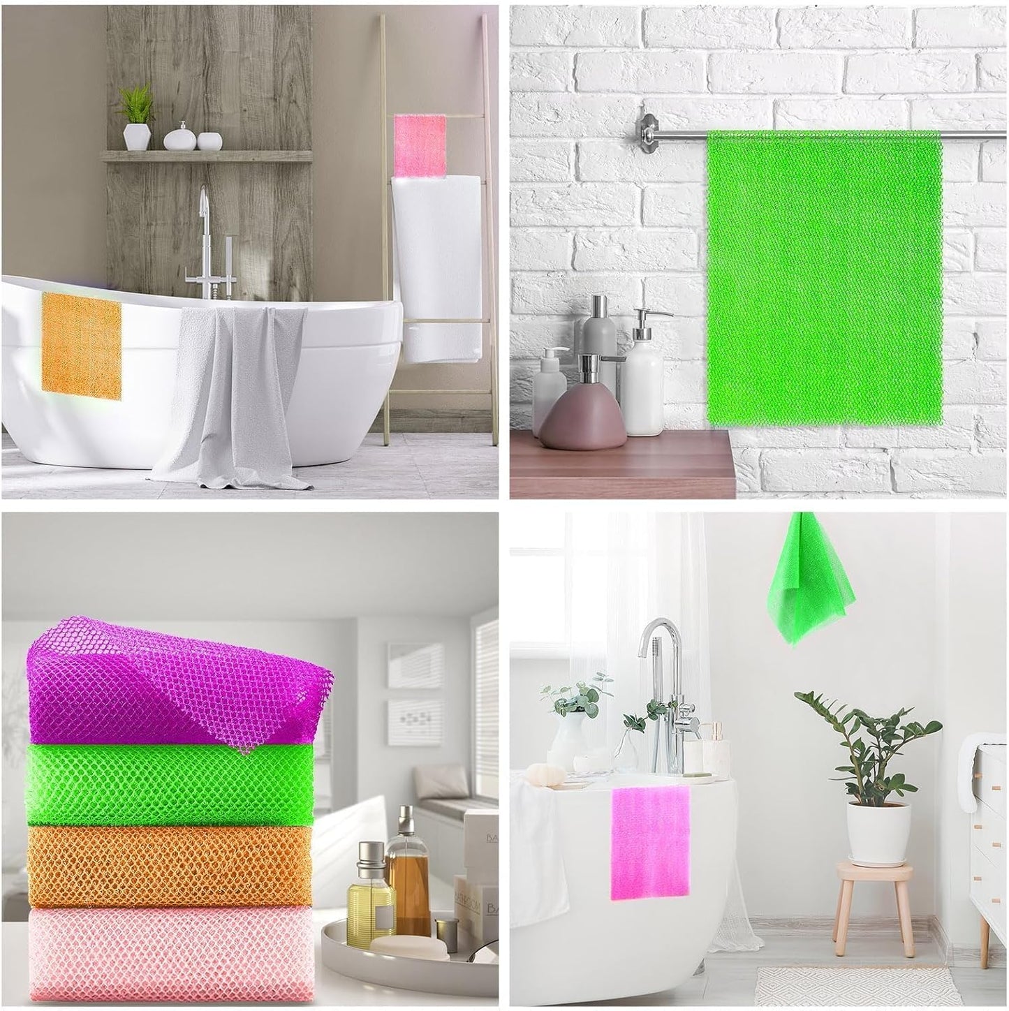 3-Piece African Exfoliating Net Bath Sponge Set | Skin Smoother | Daily Use