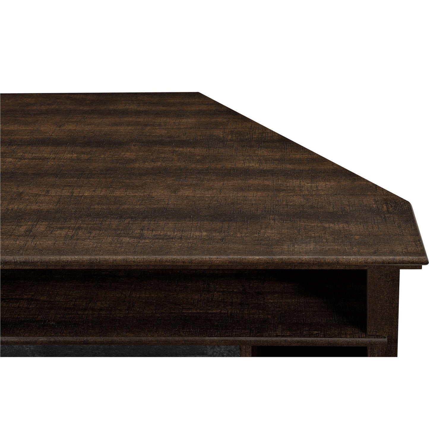 Ameriwood Home Overland Corner Fireplace TV Stand for TVs up to 50 Inch, Replaceable Electric Fireplace Insert Heater, Remote Control, Timer, Realistic Log and Flame Effect, Espresso