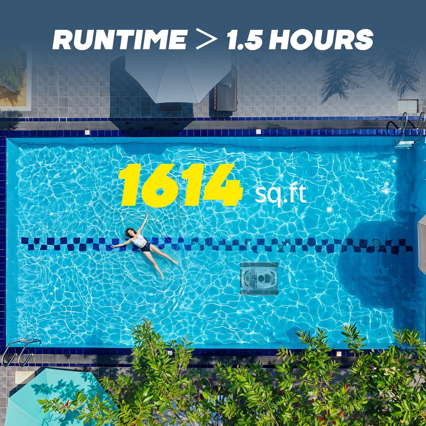 (2025 New) Seauto Crab Cordless Robotic Pool Vacuum, Wall-Climbing, Automatic Pool Cleaner, Suitable for Walls and Floors of 1614 Square Feet Pool