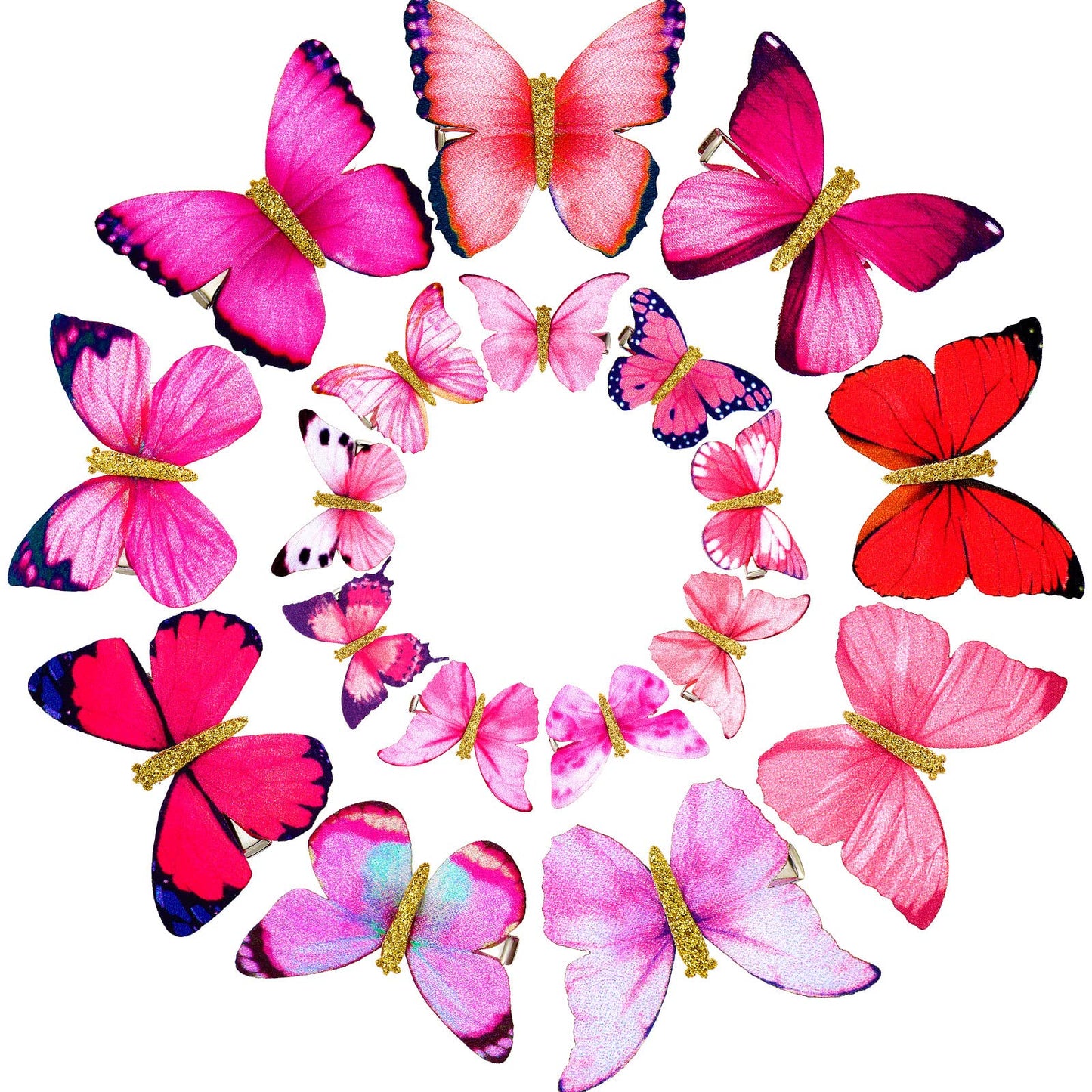 Boao 18 Pieces Glitter Butterfly Hair Clips for Girls Teens Women Hair Accessories (Vintage Style)