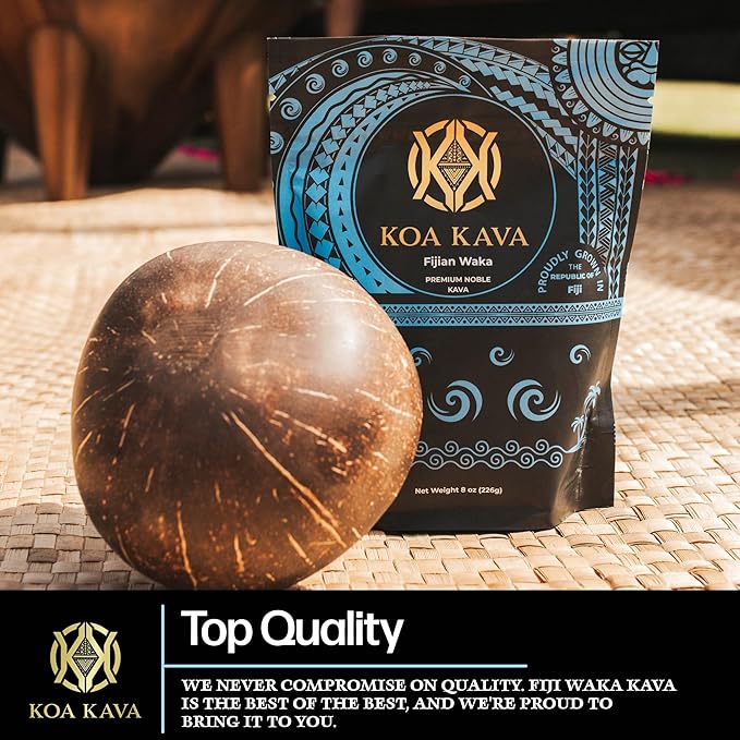 1 Kilogram (2.2 Pounds) Premium Fiji Waka from Koa Kava with a Drawstring Kava Strainer