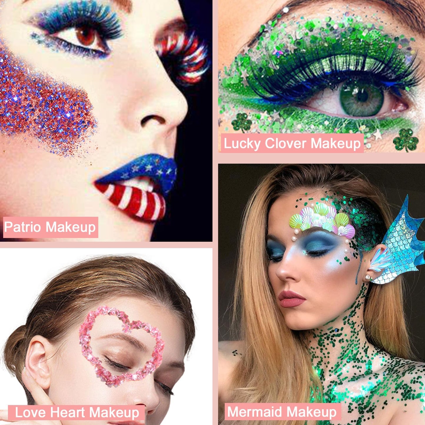 Boko 50ML Body Glitter Gel, Gold Mardi Gras Mermaid Chunky Glitter Gel for Face Hair Body Sparkle Makeup, Cosmetic Face Glitter Sequins for Mardi Gras Concert Party Event Rave Accessories