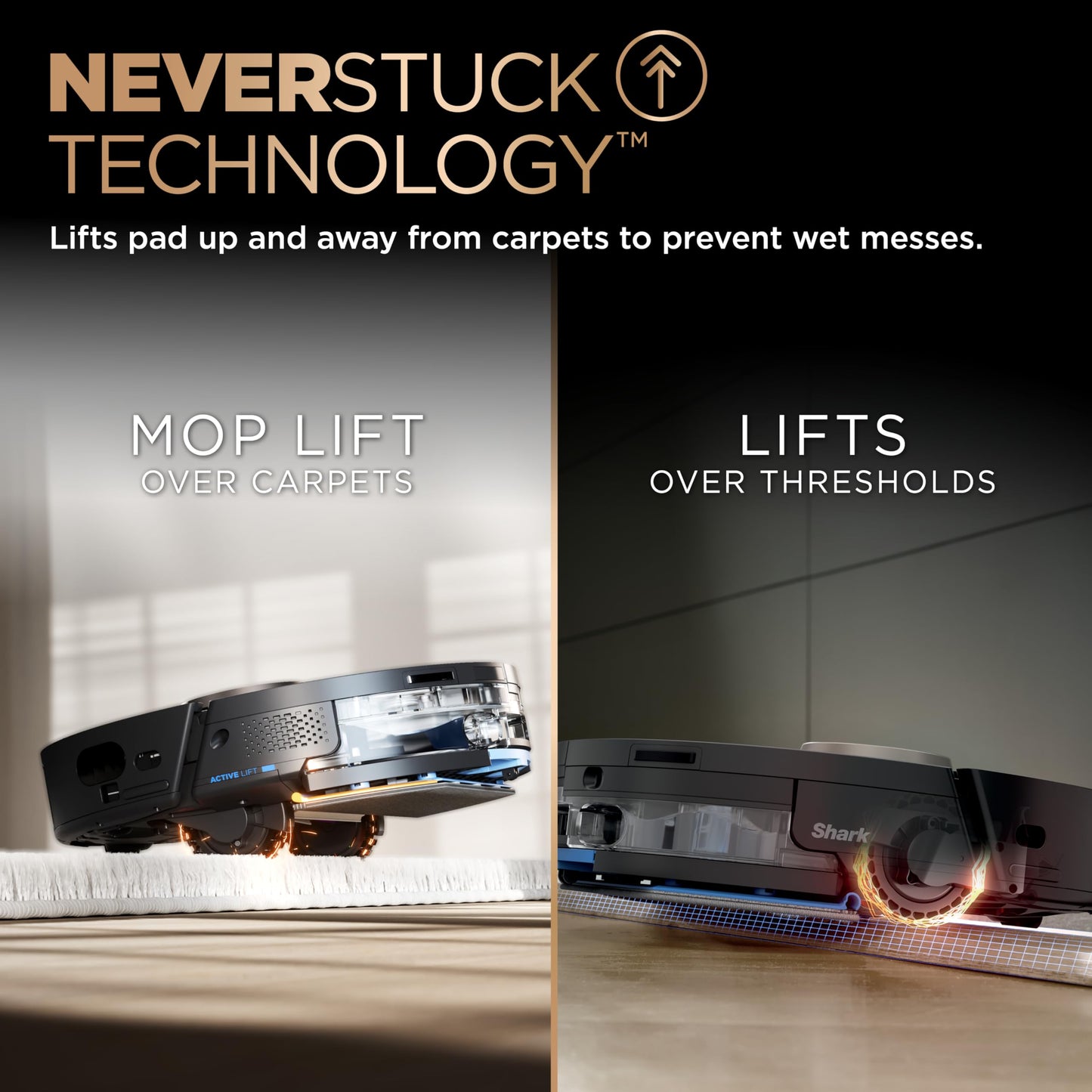 Shark Robot Vacuum & Mop Combo, PowerDetect NeverTouch Pro, Self-Emptying, Self-Refill with Self-Clean Pad Wash & Dry, 60-Day Debris Capacity, 30-Day Refill Tank, 5 PowerDetect Technologies, RV2820ZE