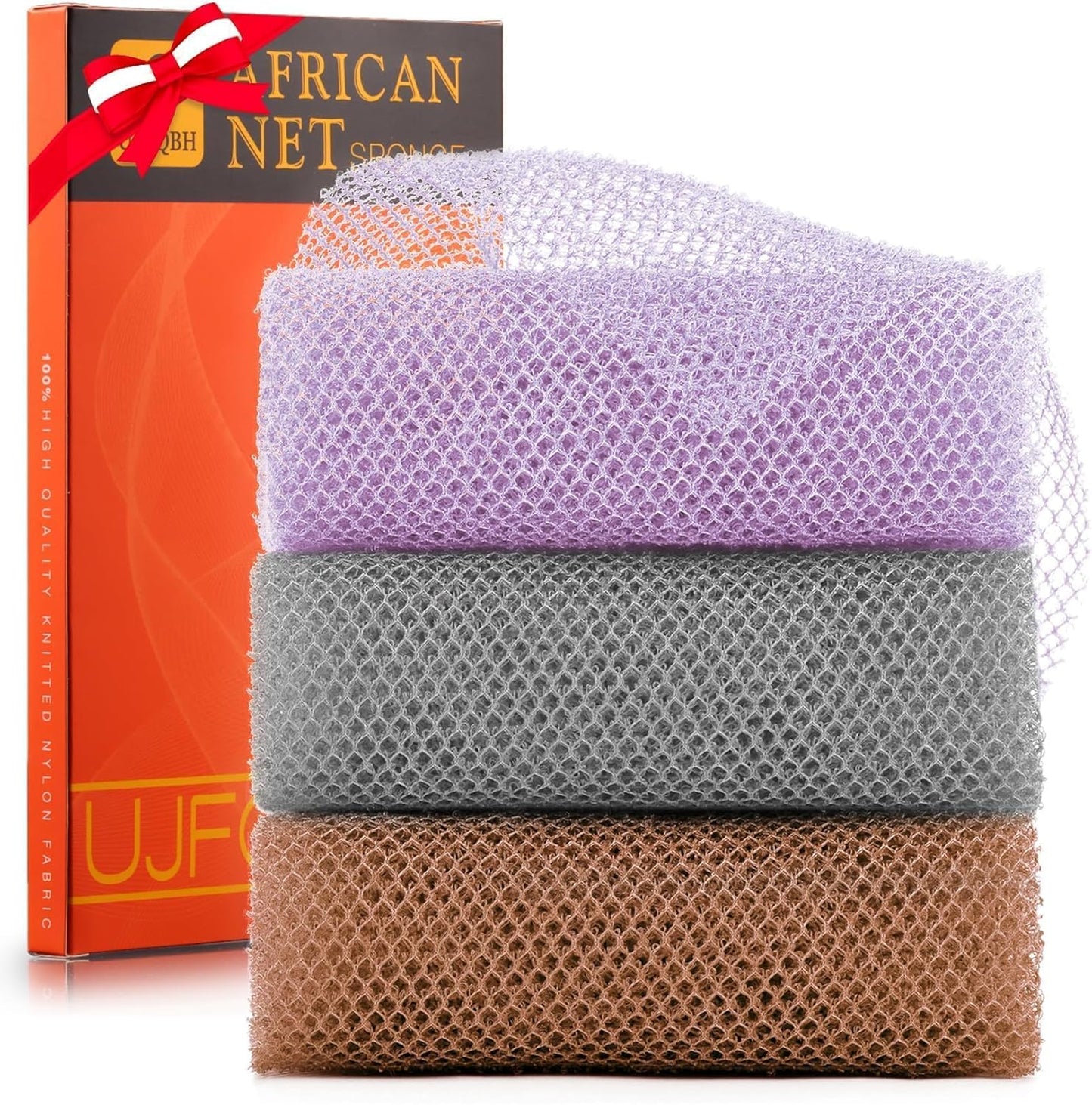 3-Piece African Exfoliating Shower Set | Bright Colors for Smooth Skin
