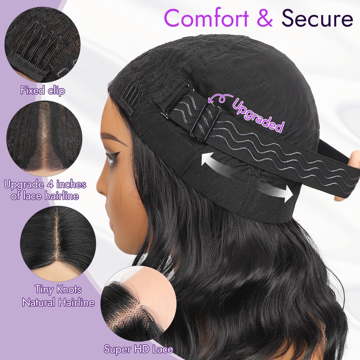 Eawwii Dark Brown Mixed Chestnut Short Wavy Wig for Women Lace Hairline Bob Style Synthetic Heat Resistant - Natural Appearance for Everyday Hairstyle 14 Inch