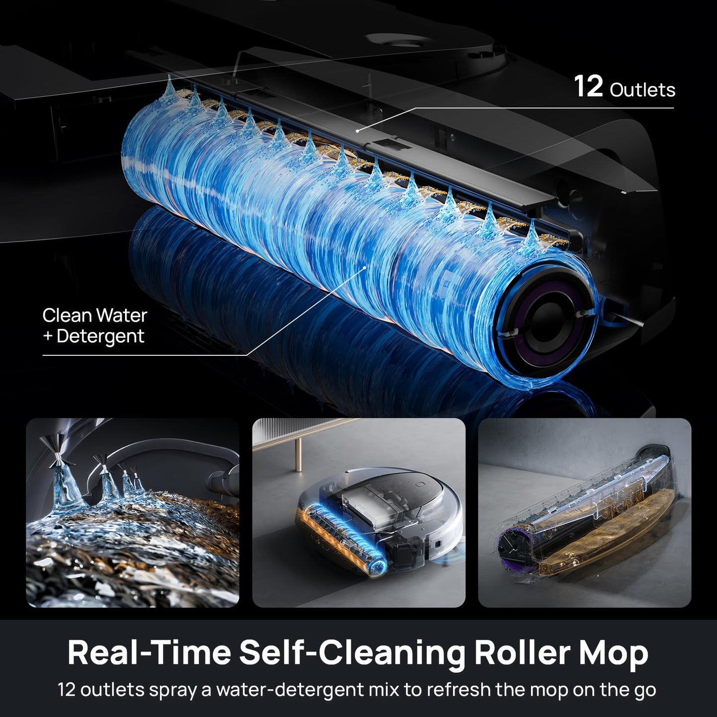 3i S10 Ultra Robot Vacuum and Mop with WaterRecycle System, 13000Pa Suction, Self-Cleaning Extendable Roller Mop, Auto Mop Washing & Drying, Self-Emptying & Refilling, Ai Obstacle Avoidance