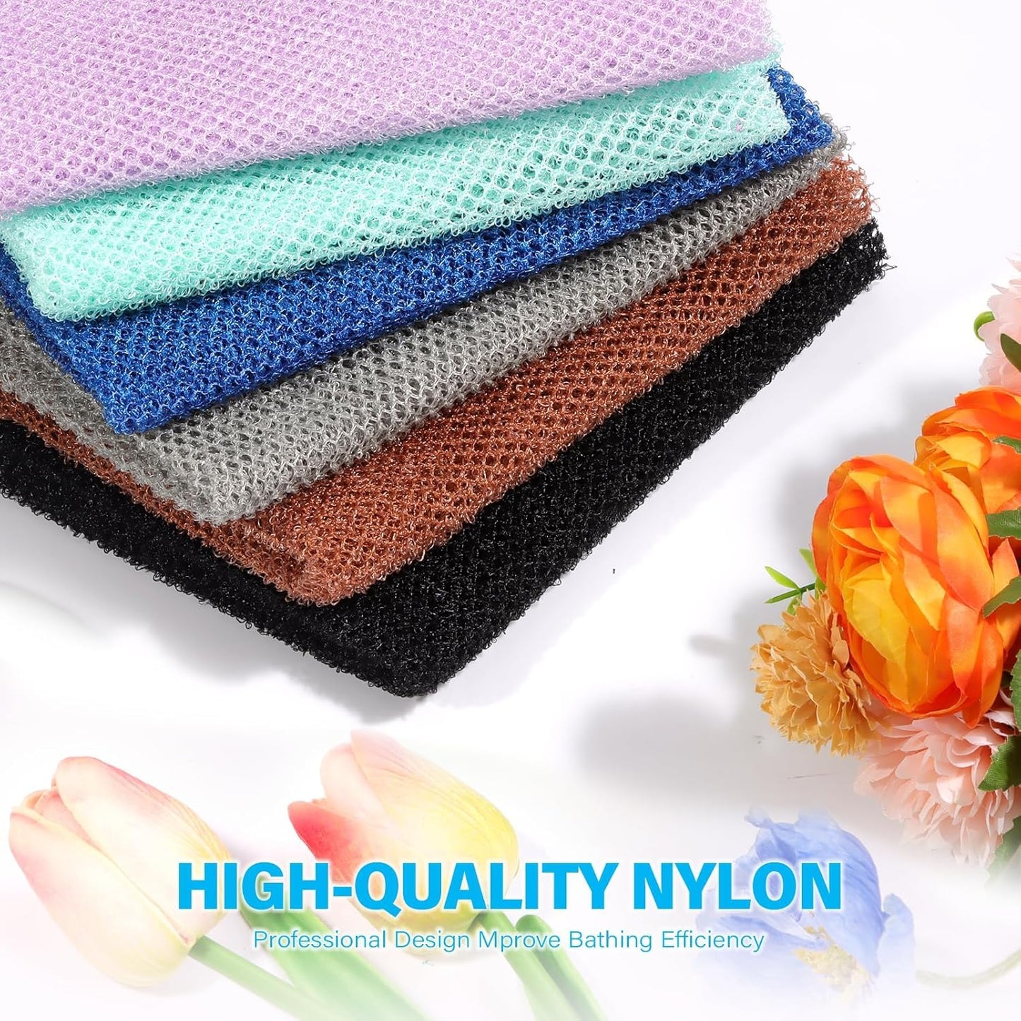 3-Piece African Exfoliating Shower Set | Bright Colors for Smooth Skin