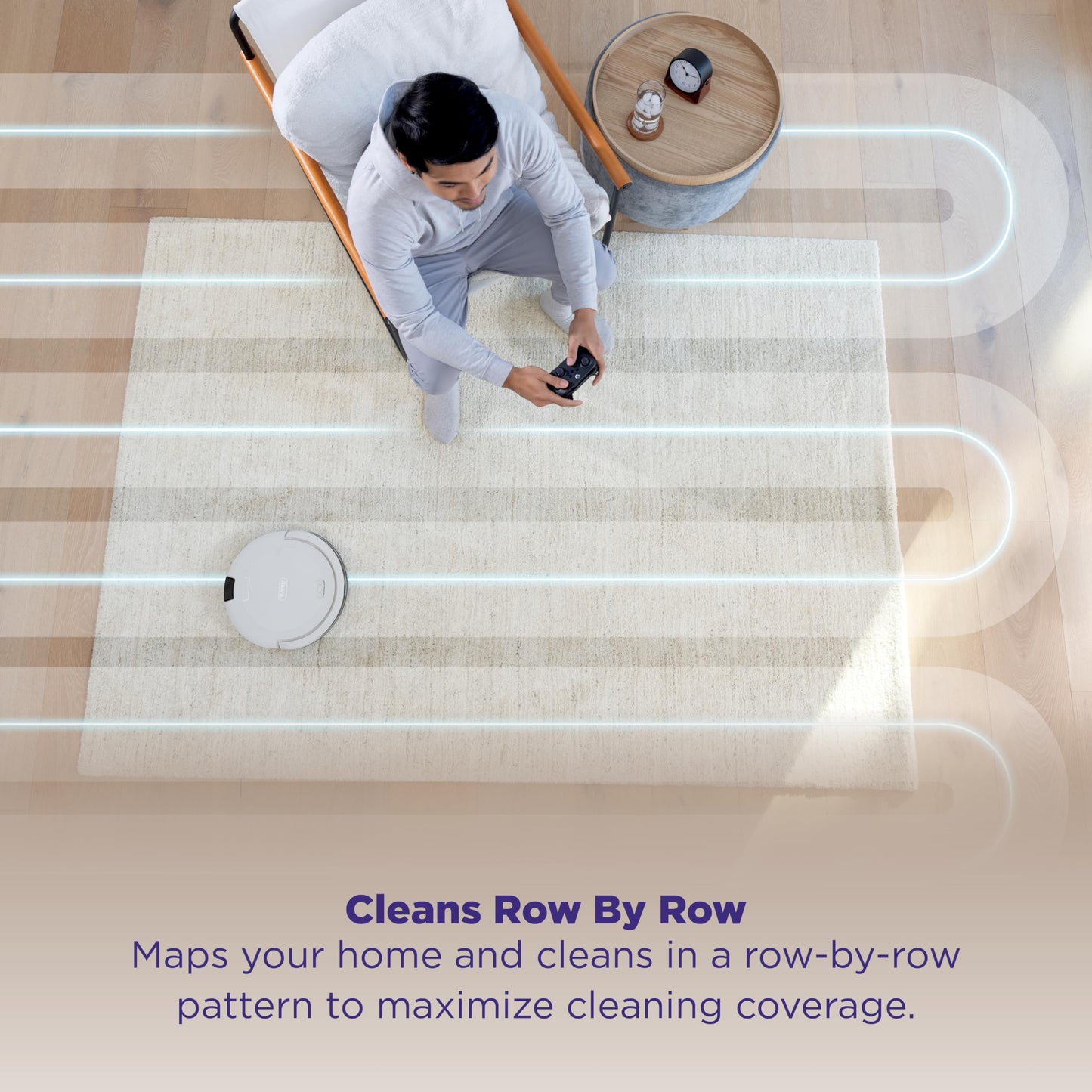 Shark Navigator Robot Vacuum with Bagless 30-Day Capacity Self-Empty Base, Powerful Suction, SmartPath Navigation, Self-Cleaning Brushroll, for Carpets & Hard Floors, White, AV2110S