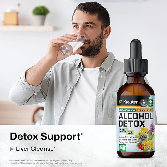 BIO KRAUTER Alcohol Detox Tincture 2 Fl. Oz. & Uric Acid Support Tincture 4 Fl. Oz.