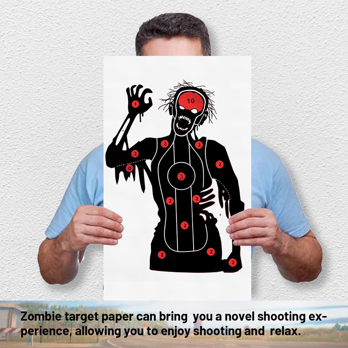 30 Pcs Shooting Targets for The Range - 20 x 12 Inches Zombie Archery Targets Paper, Bow and Arrow Targets Paper for Backyard, for Indoor Outdoor Practice & Shooting (MIX-Clown+Zombie)