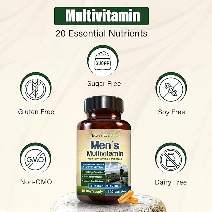 Best Multivitamin for Men | Completely Men's Multivitamins & Multiminerals with Over 20 Vitamins A, C, D, E, B12, Zinc & More Essential Vitamins for Men | Energy, Focus & Immune Health. 120 Capsules
