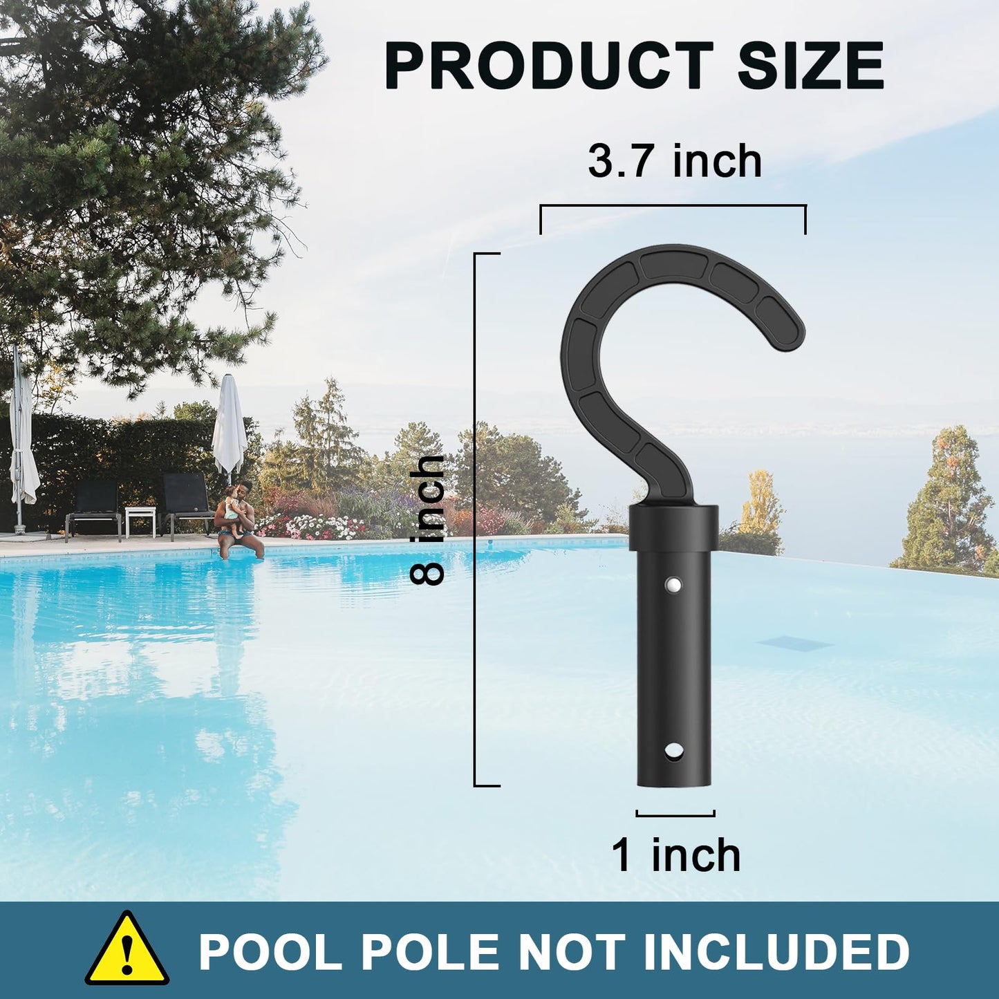 Hook for All Robotic Pool Cleaner, Keyrank Pool Accessories Hook Customized for Pool Vacuum Robot Including Cordless,Above Ground and Underwater,Attaches to Telescopic Poles