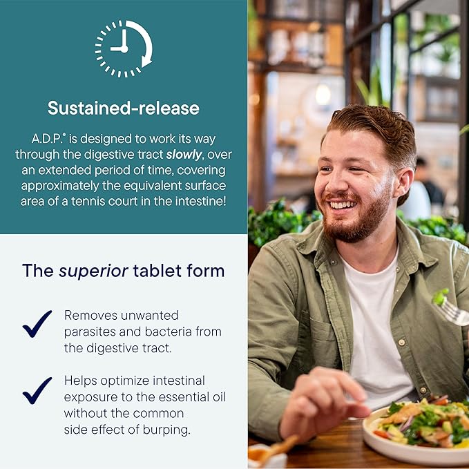 Biotics Research A.D.P.- Emulsified Oil of Oregano -Patented Formula, Wild Oregano Oil –50mg/S- Highly Concentrated Carvacrol - Sustained Release for High Absorption, GI Health –60 Tablets