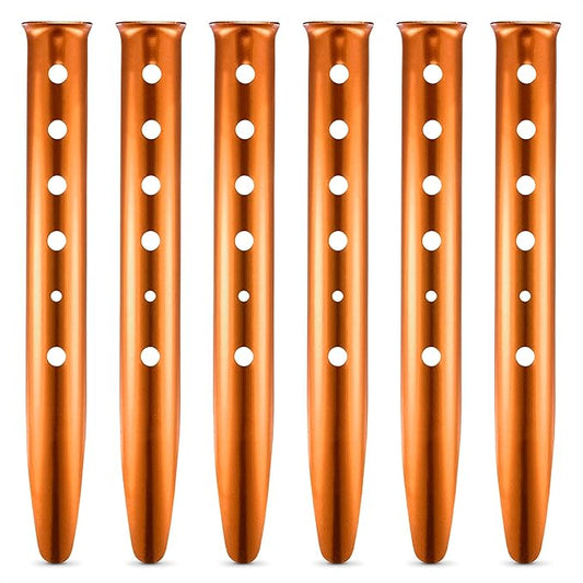 6Pcs Aluminum Tent Stakes - 12.6" Beach Canopy Tent Stakes Heavy Duty Ground Stakes Heavy Duty Tent Stakes Metal Tent Stakes - Sand Stakes for Tents for Beach Camping Tent Stakes Beach Stakes for Sand