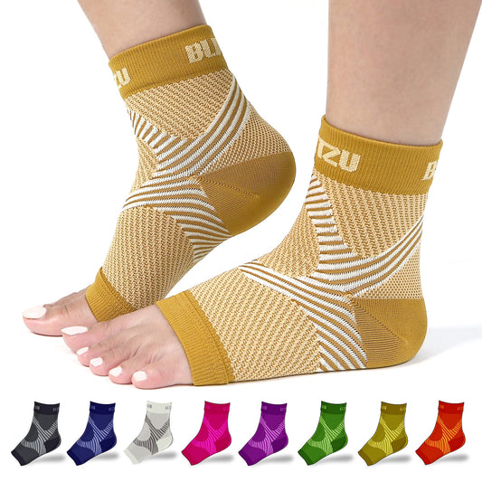 BLITZU Compression Socks for Plantar Fasciitis, Achilles Tendonitis Relief. Ankle Compression Sleeve for Heel Spurs, Foot Swelling, Fatigue & Sprain. Arch Support Brace for Sports, Gym Nude S-M