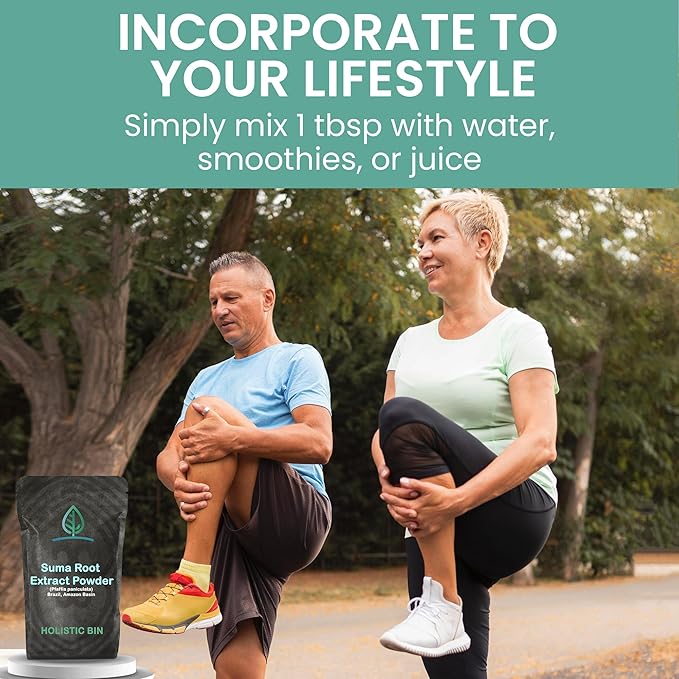 Holistic Bin Wild Harvested Root Ginseng Powder – Brazilian Suma Root Ginseng for Tea & Smoothies – Adaptogen Extract – Non GMO – 50 Grams