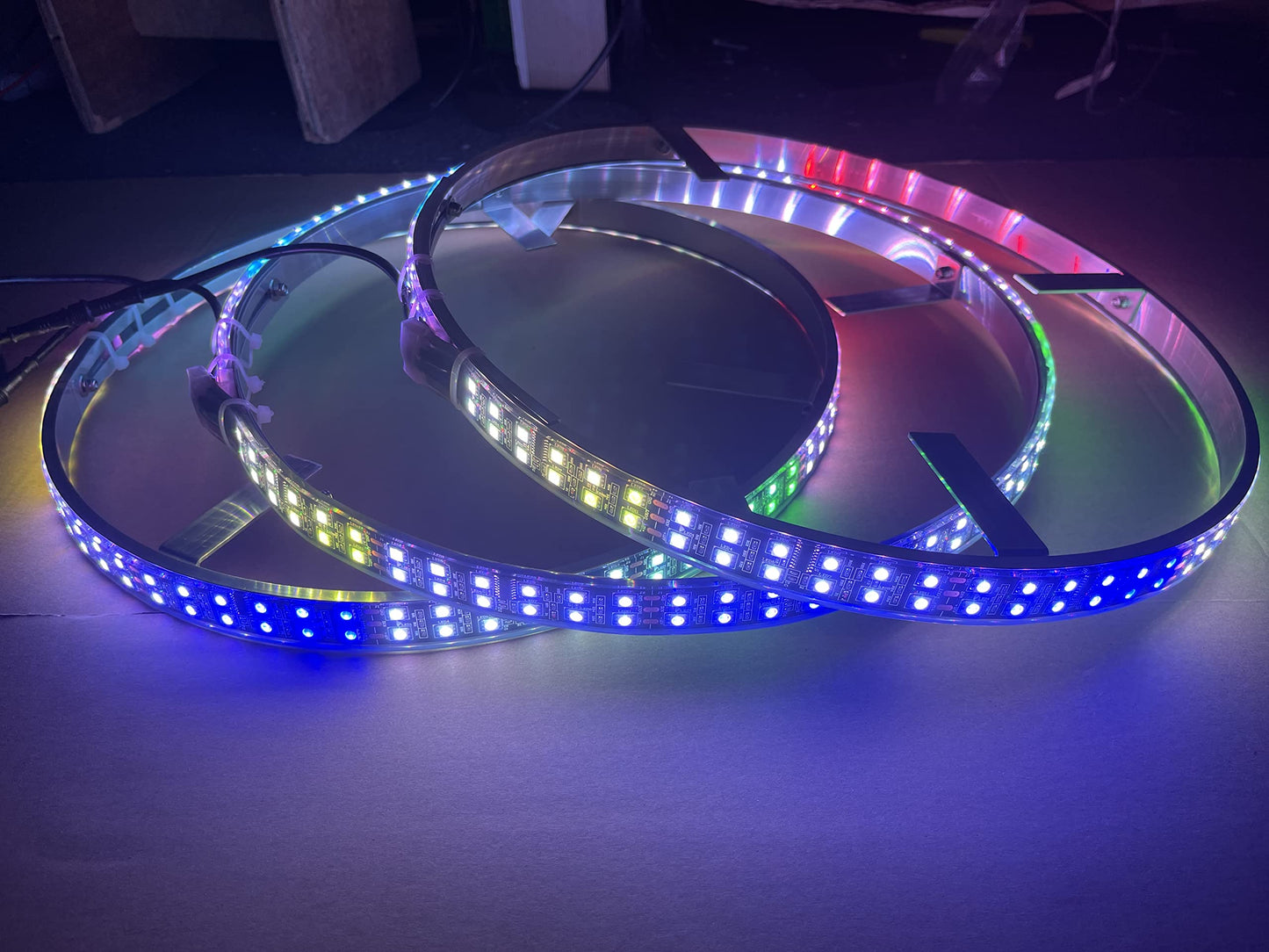 Sando Tech 15.5‘’ Double Row RGB Dream Chasing Color Led Wheel Ring Light Dancing Strobe Multiple Rim Light Tire Light Mounts to Wheel Well Shield Fit for Polaris Slingshot