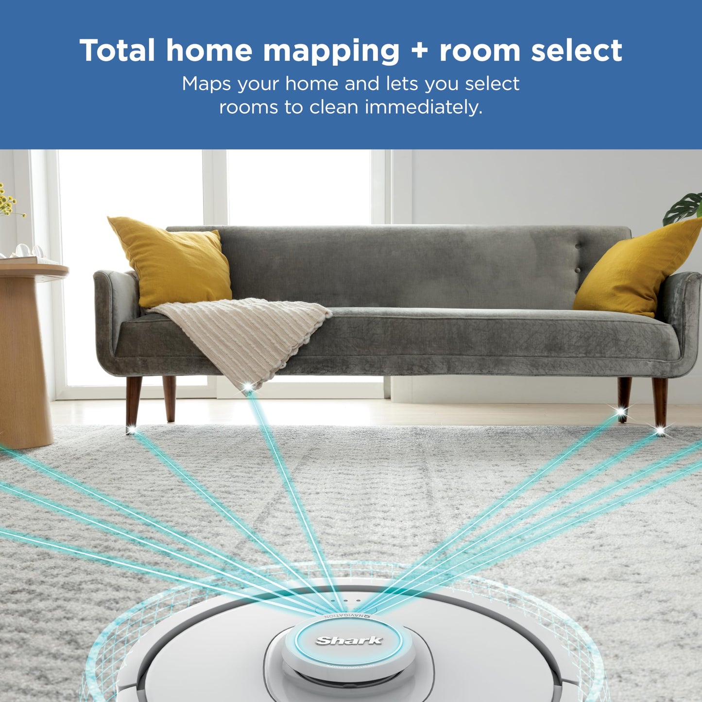 Shark IQ Robot Vacuum with Bagless Self-Empty 60 Day Capacity Base, Multi-Surface Cleaning, Powerful Suction, Pet Hair Pickup, for Carpets & Hardfloors, Home Mapping, White, RV2302AE