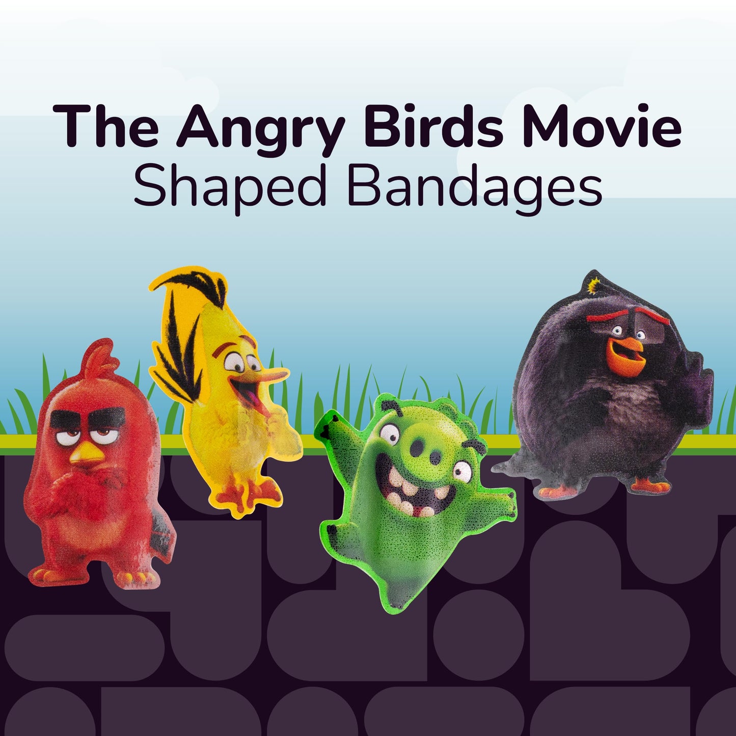 BioSwiss Bandages, Angry Birds Movie Shaped Self Adhesive Bandage, Latex Free Sterile Wound Care, Fun First Aid Kit Supplies for Kids and Adults, 24 Count
