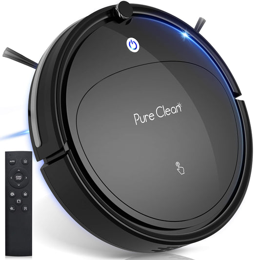 SereneLife Robot Vacuum Cleaner - Self Charging Robo Vacuum Cleaner - 1200pa Suction, Self Path Navigation, 70 Min Run Time - Carpet Hardwood Linoleum Tile PUCRCX70