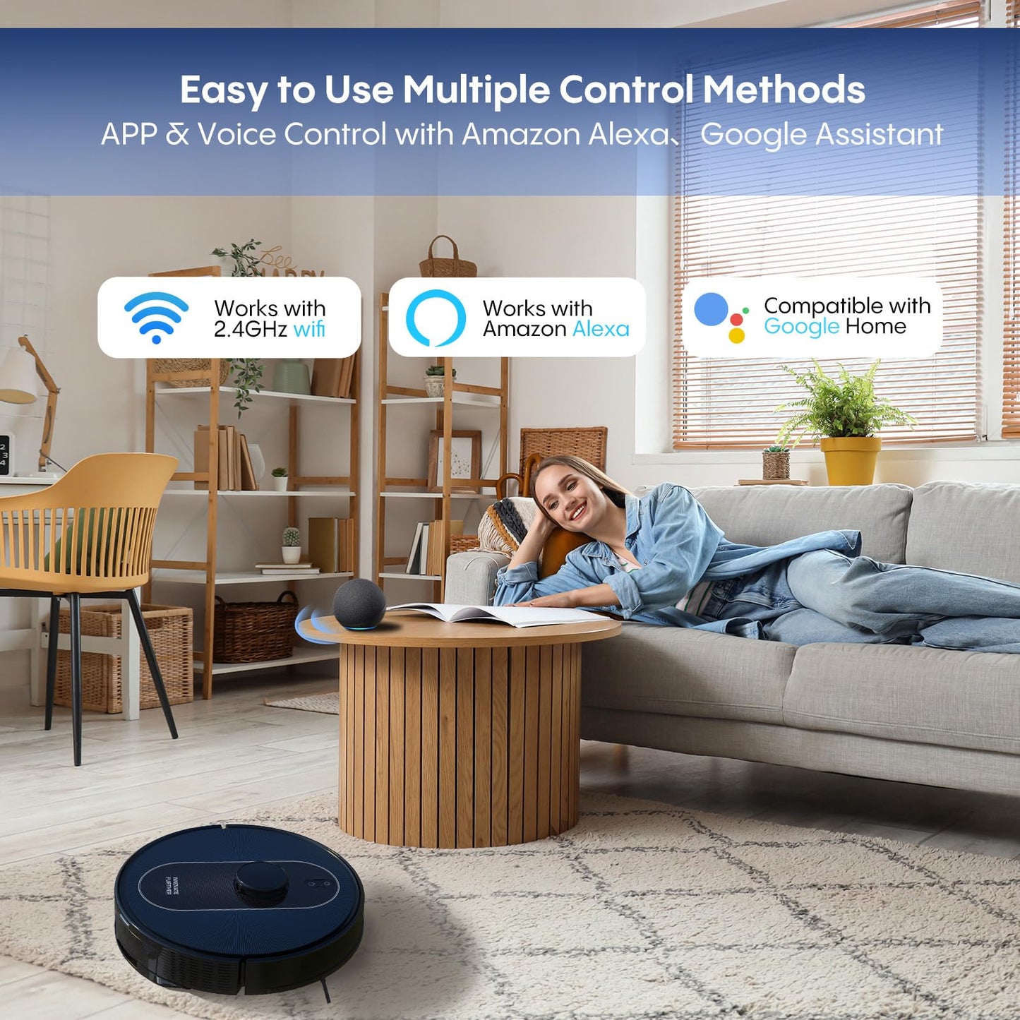 Robot Vacuum and Mop: 5000Pa Robot Vacuum Self Emptying, 360 LiDAR Navigation, 3L Dust Station for 60 Days Hands Free, Auto Carpet Boost, No-Go Zones, for Pet Hair, Hard Floors & Carpets APP Control