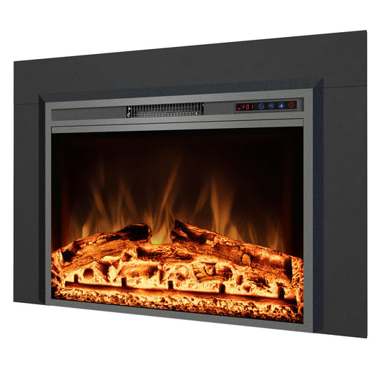 Kentsky 42" W x 30" H Electric Fireplace Insert with Metal Trim Kit, Fireplace Heater with Adjustable Flames, 1-9 Hour Timer, Remote & Touch Screen, 750W/1500W