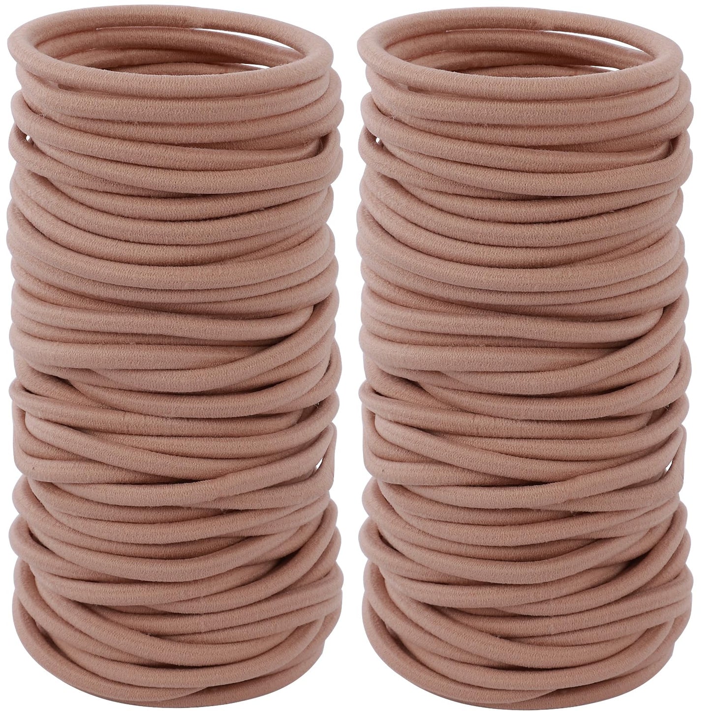 100PCS Hair Tie, 4MM Elastic Hair Ties No Damage Ponytail Holder for Women, Men and Girls (4mm Beige Blonde)