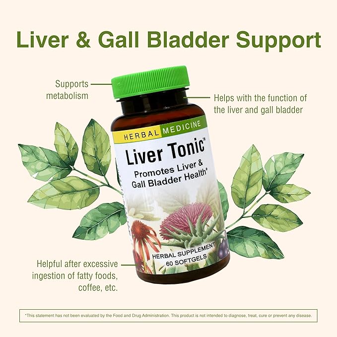 Herbs Etc. Liver Tonic - Gallbladder Health Supplement with Herbal Formula - Aid Overall Liver Health with Milk Thistle, Schisandra & Oregon Grape - Support a Healthy Liver - 60 Softgels