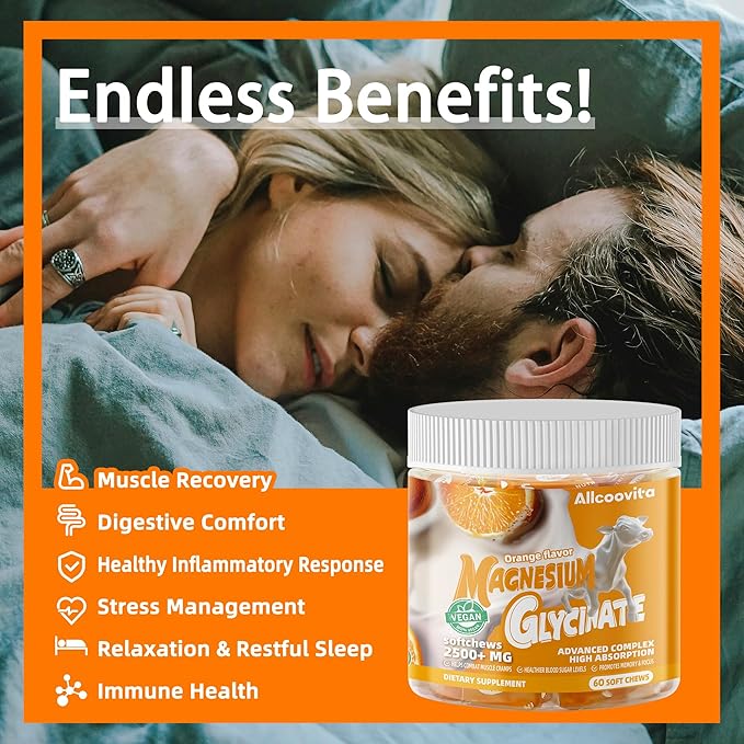 Bovine Colostrum Chews Supplement with probiotics for Gut Health, Bloating, Immune Support, Skin, Hair Growth and Beauty - Orange Flavor (60 Servings)