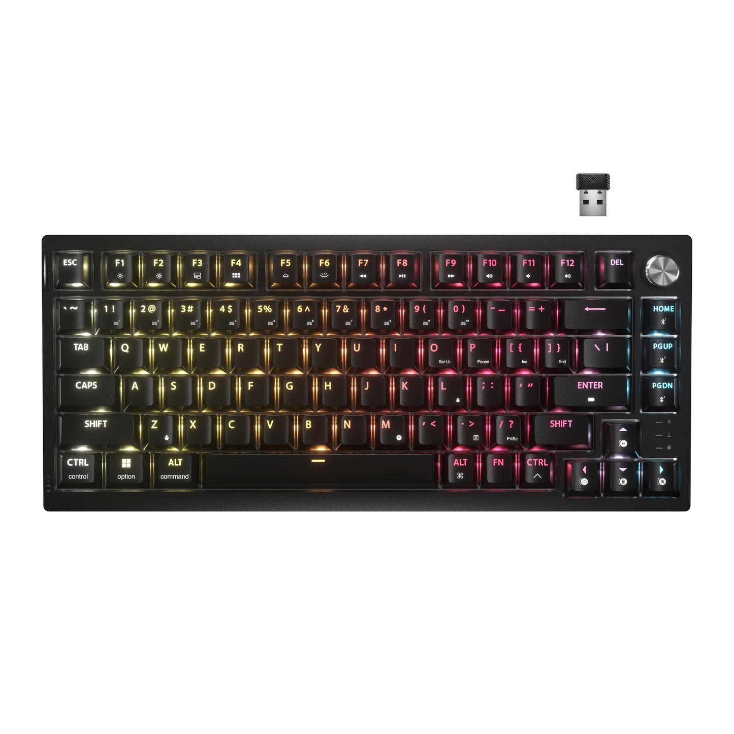 Corsair K65 Plus Wireless 75% RGB Hot-Swappable Mechanical Gaming Keyboard – Pre-Lubricated MLX Fusion Tactile Switches – Dual-Layer Sound Dampening – PBT Keycaps – QWERTY NA – Black