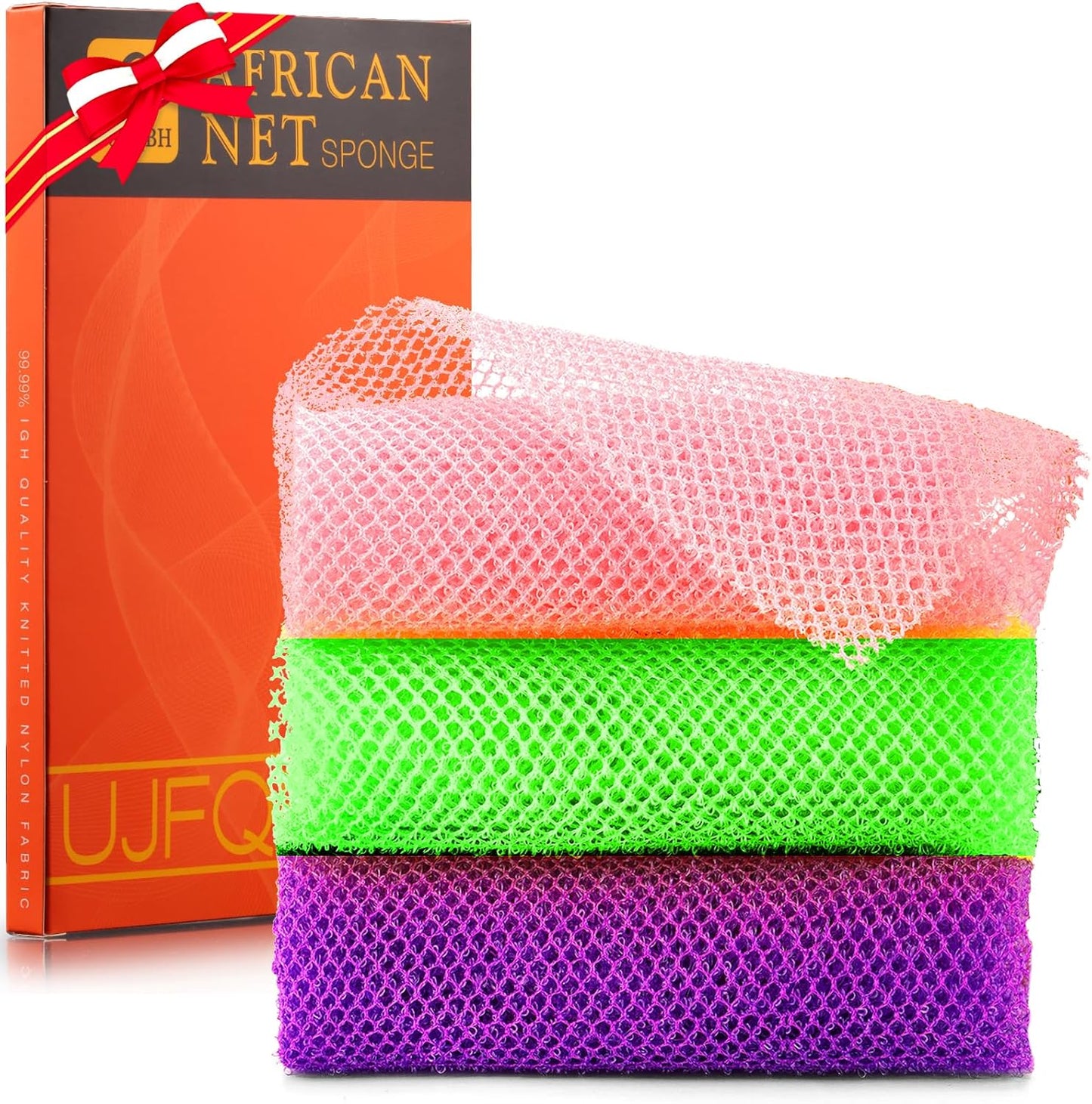 3-Piece African Exfoliating Shower Set | Bright Colors for Smooth Skin
