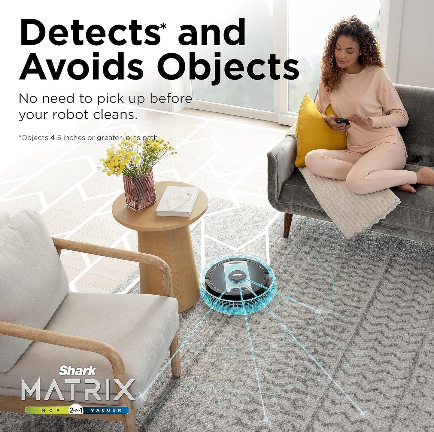 SHARK Shark RV2410WD IQ 2-in-1 Robot Vacuum & Mop with Matrix Clean & Sonic Mopping, Perfect for Pet Hair, Carpets, Hard Floors, Compatible with Alexa, Black/Gold, No Self-Empty Base (Renewed)