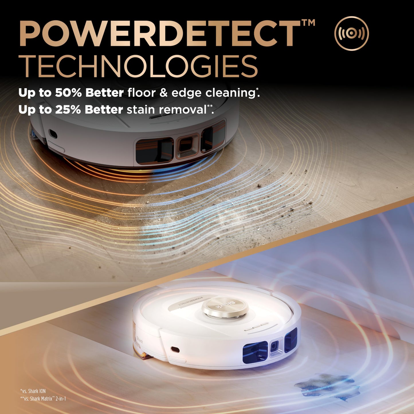 Shark Robot Vacuum & Mop Combo, PowerDetect NeverTouch Pro,Self-Emptying,Self-Refill with Self-Clean Pad Wash & Dry, 60-Day Debris Capacity,30-Day Refill Tank, 5PowerDetect Technologies,White,AV2800ZE