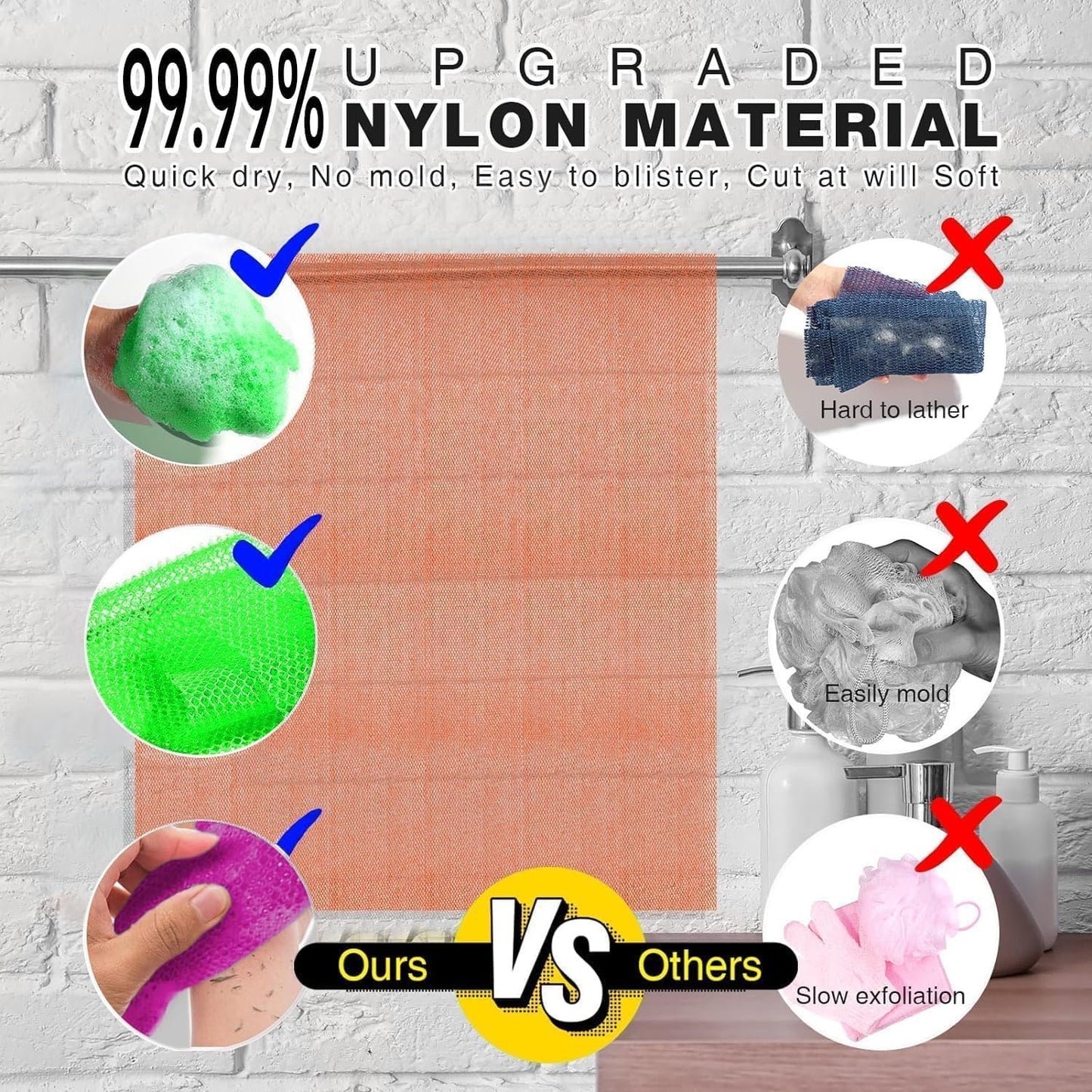 3-Piece African Exfoliating Net Bath Sponge Set | Skin Smoother | Daily Use