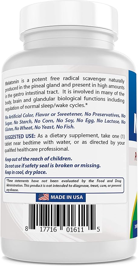 Best Naturals Melatonin 12 mg (1 Year Supply) - Drug-Free Nighttime Sleep Aid - Melatonin for Sleep and Relaxation, 365 Count (365 Count (Pack of 1))